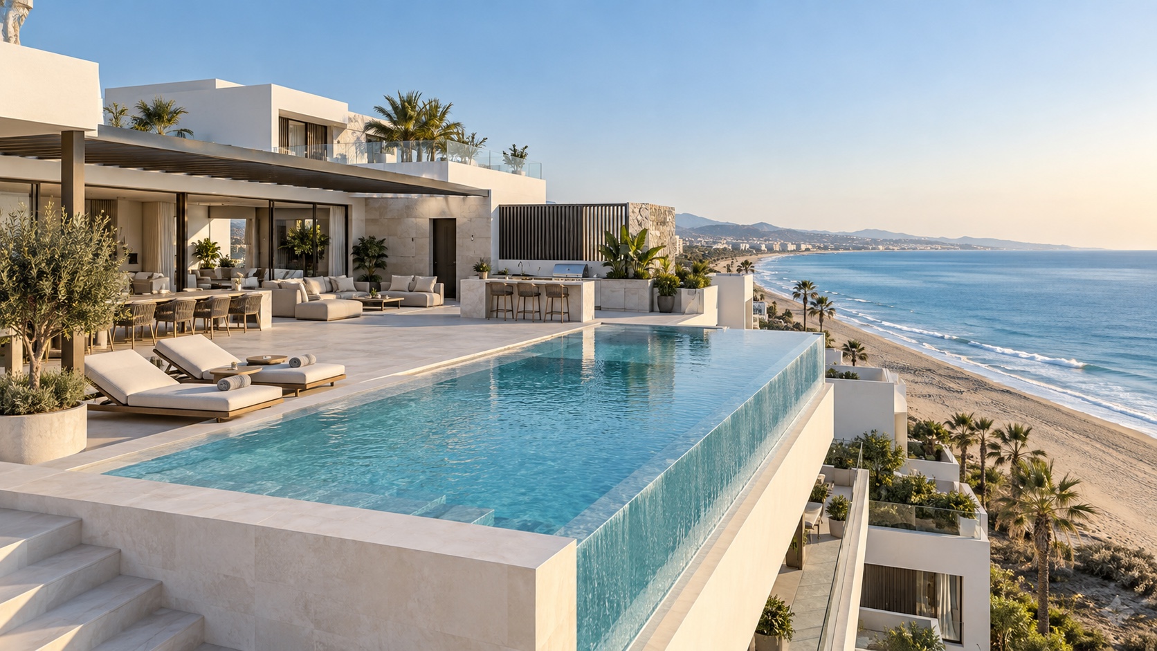The Emare Sky Villa - Frontline Beach Contemporary Duplex Penthouse, New Golden Mile