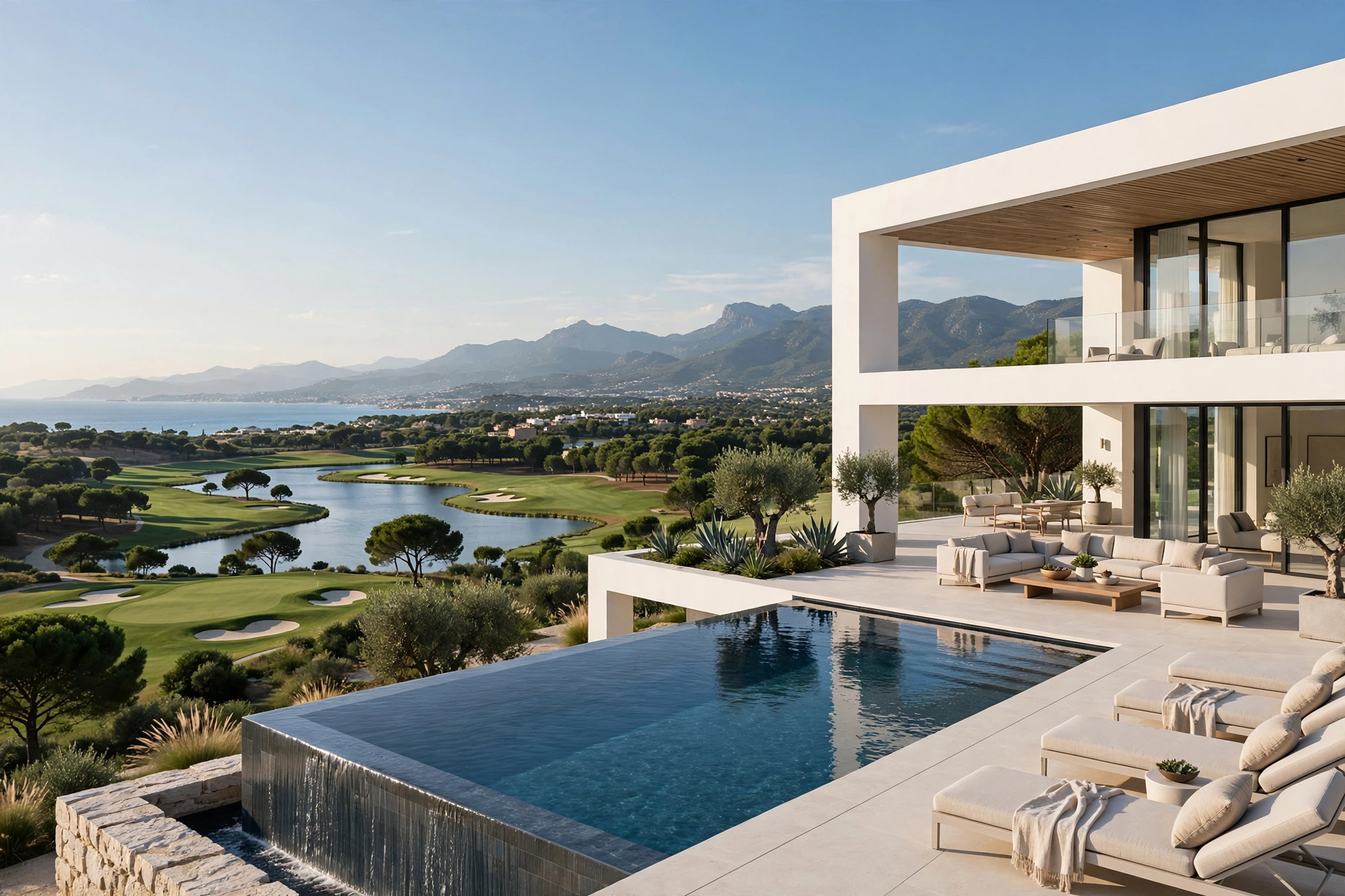 Contemporary luxury estate in La Reserva de Sotogrande with panoramic golf and sea views