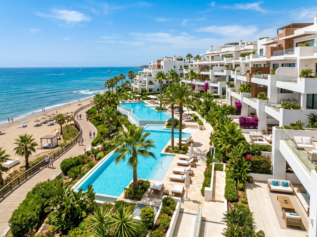 Beachfront apartment residences and promenade in Costalita, New Golden Mile Estepona