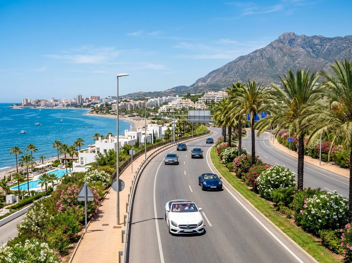 Scenic coastal highway corridor along the New Golden Mile Estepona