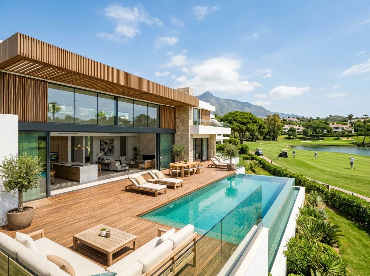 Moderne tidsriktig golfvilla i Los Naranjos, Nueva Andalucía